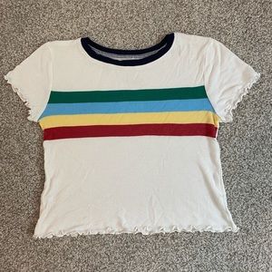 Striped Lettuce Edge Tee